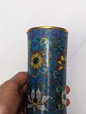 Lot 135 - A CHINESE CLOISONNÉ AND GILT-COPPER MALLET VASE