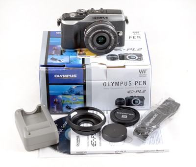 Lot 25 - Olympus Pen E-PL2 Micro 4/3rds Digital Compact Camera Outfit.