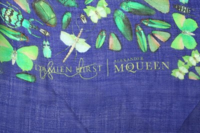 Lot 124 - Alexander McQueen Blue Cashmere Bug Scarf