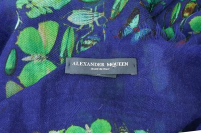 Lot 124 - Alexander McQueen Blue Cashmere Bug Scarf