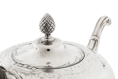 Lot 465 - An early George III sterling silver teapot, London 1763 by Alexander Johnston