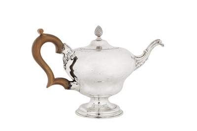 Lot 465 - An early George III sterling silver teapot, London 1763 by Alexander Johnston