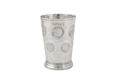 Lot 448 - A rare and unusual George III provincial sterling silver beaker, Newcastle 1782 by John Langlands I and John Robertson