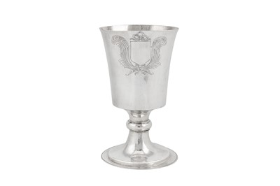 Lot 531 - A large Commonwealth sterling silver communion cup, London 1658 by TH ligatured between three mullets, perhaps Thomas Hanford