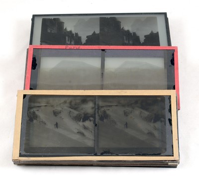 Lot 438 - Group of Twenty French Glass Stereo Positives, Paris, Mountaineering etc.