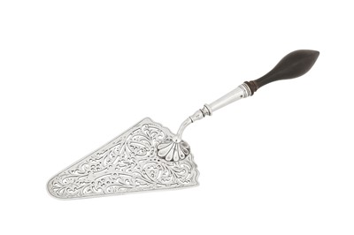 Lot 310 - An early George III sterling silver fish slice, London 1762 by William Plumber