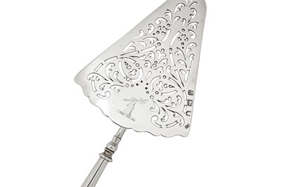 Lot 310 - An early George III sterling silver fish slice, London 1762 by William Plumber