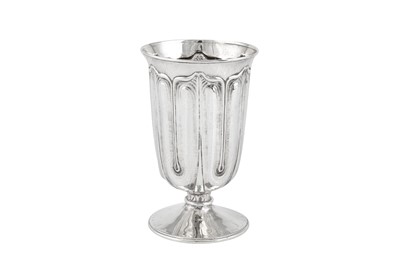 Lot 335 - An Edwardian ‘Arts and Crafts’ sterling silver goblet, London 1907 by Omar Ramsden & Alwyn Carr