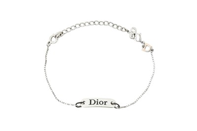 Lot 557 - Christian Dior Logo Plaque FIne Chain Bracelet