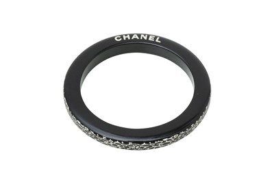 Lot 433 - Chanel Black Resin Logo Bangle
