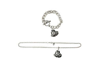 Lot 588 - Vivienne Westwood Black Heart Bracelet and Necklace