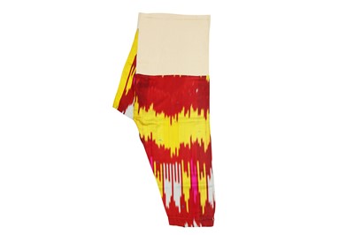 Lot 355 - A PAIR OF SILK IKAT TROUSERS