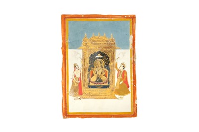 Lot 338 - A RULER AND CONSORT PERFORMING A DEVI PUJA