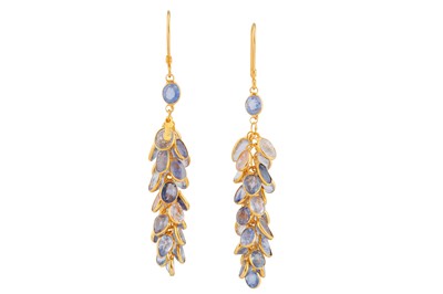 Lot 206 - A pair of sapphire earrings