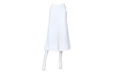 Lot 460 - Chanel White Denim Button Back Long Skirt