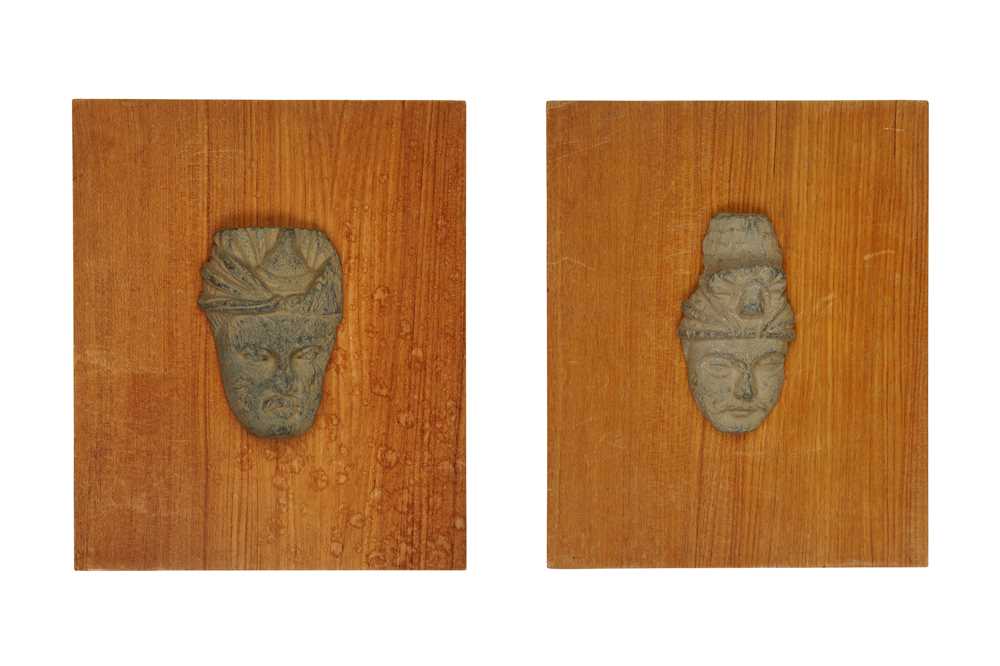 Lot 248 - TWO FRAGMENTARY GREY SCHIST BODHISATTVAS HEADS