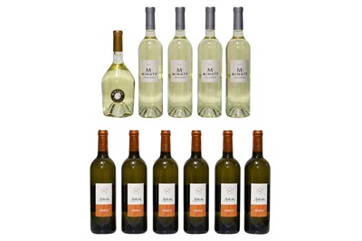 Lot 55 - Assorted Southern French White Wine: Miraval Blanc, 2021, one bottle and ten others
