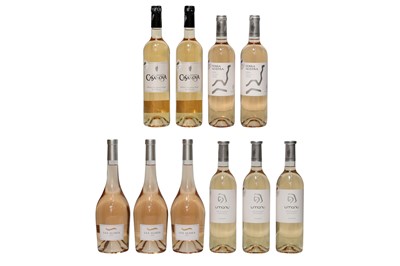 Lot 69 - Assorted French Rosé Wine: Les Alizes Rosé, Chateau Auzias, 2021, three bottles and seven others