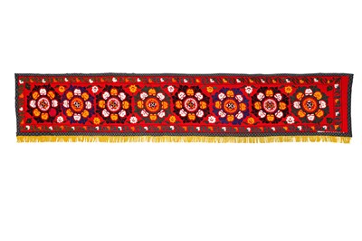 Lot 330 - TWO SUZANI FURNISHING HANGINGS AND A SUZANI PANEL