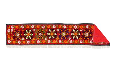 Lot 330 - TWO SUZANI FURNISHING HANGINGS AND A SUZANI PANEL