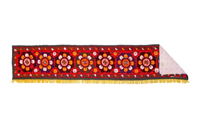 Lot 330 - TWO SUZANI FURNISHING HANGINGS AND A SUZANI PANEL