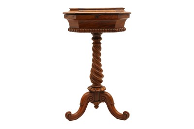 Lot 168 - A VICTORIAN BURR WALNUT TEAPOY