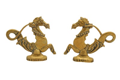 Lot 426 - A PAIR OF VENETIAN BRASS GONDOLA FINIALS