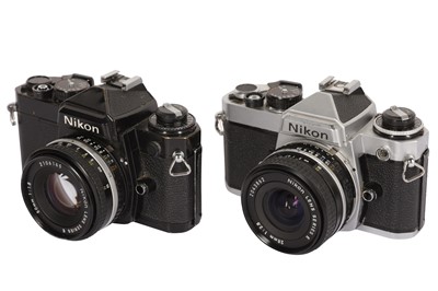 Lot 177 - A Pair of Nikon FE SLR Cameras