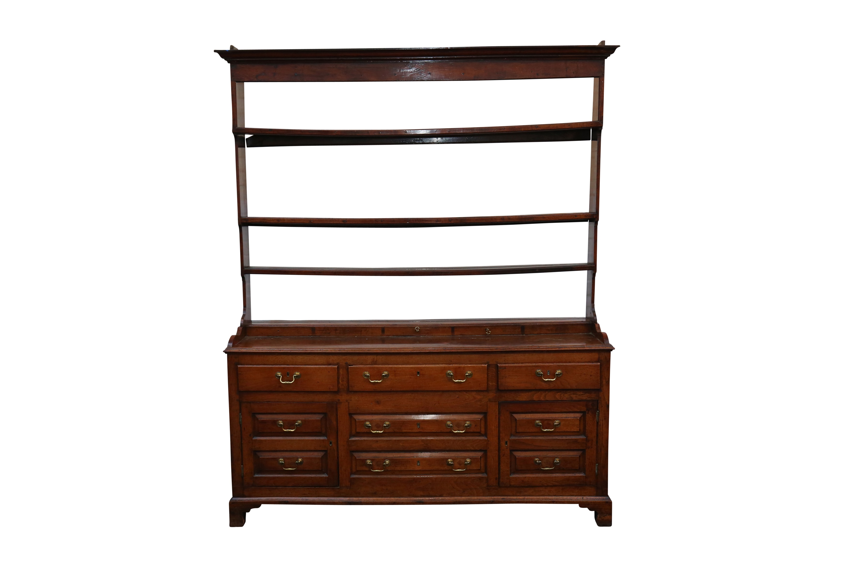 Lot 204 A III JOINED OAK HIGH DRESSER CIRCA