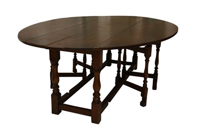 Lot 202 - AN 18TH CENTURY STYLE OAK WAKE TABLE, 20TH CENTURY