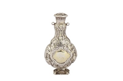 Lot 276 - A mid-18th century German parcel-gilt silver scent or casting bottle, possibly Augsburg circa 1770