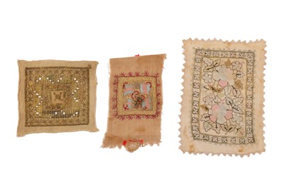 Lot 319 - THREE SMALL OTTOMAN EMBROIDERIES