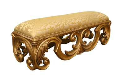 Lot 368 - A CONTEMPORARY BAROQUE STYLE GILTWOOD STOOL