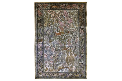 Lot 324 - A VERY FINE SILK QUM RUG, CENTRAL PERSIA