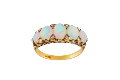 Lot 167 - An opal and diamond ring
