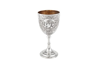 Lot 385 - A Victorian sterling silver wine goblet, London 1885 by Mappin & Webb