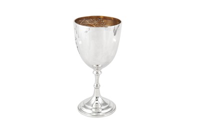 Lot 385 - A Victorian sterling silver wine goblet, London 1885 by Mappin & Webb
