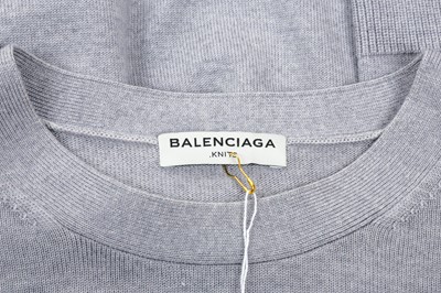 Lot 39 - Balenciaga Grey Wool Knit Swing Dress - Size 36