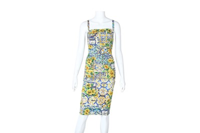 Lot 147 - Dolce & Gabbana Silk Majolica Tile Dress - Size 38