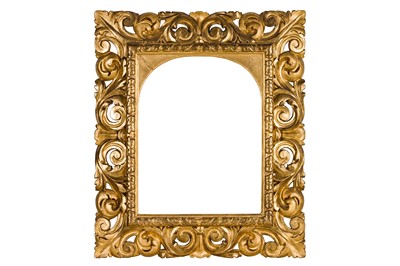 Lot 115 - AN ITALIAN FLORENTINE 19TH CENTURY CARVED, PIERCED AND GILDED FRAME