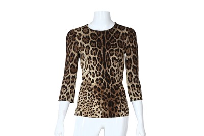 Lot 197 - Dolce & Gabbana Leopard Print Top - Size 38
