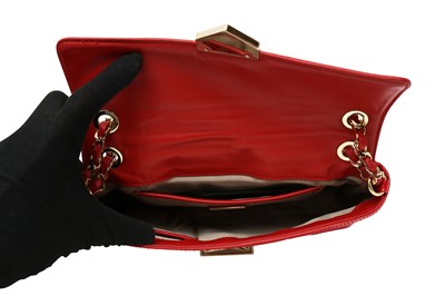 Lot 13 - Versace Couture Red Chain Flap Bag
