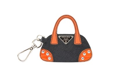 Lot 188 - Prada Black Saffiano Handbag Logo Bag Charm