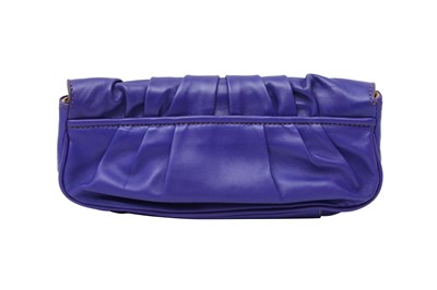 Lot 82 - Zagliani Purple Pleat Half Moon Clutch