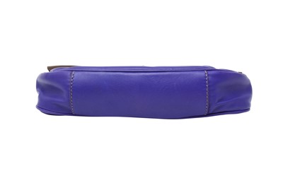 Lot 82 - Zagliani Purple Pleat Half Moon Clutch