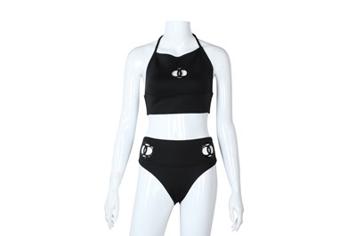 Lot 536 - Chanel Black CC Bikini Set - Size 36 & 38