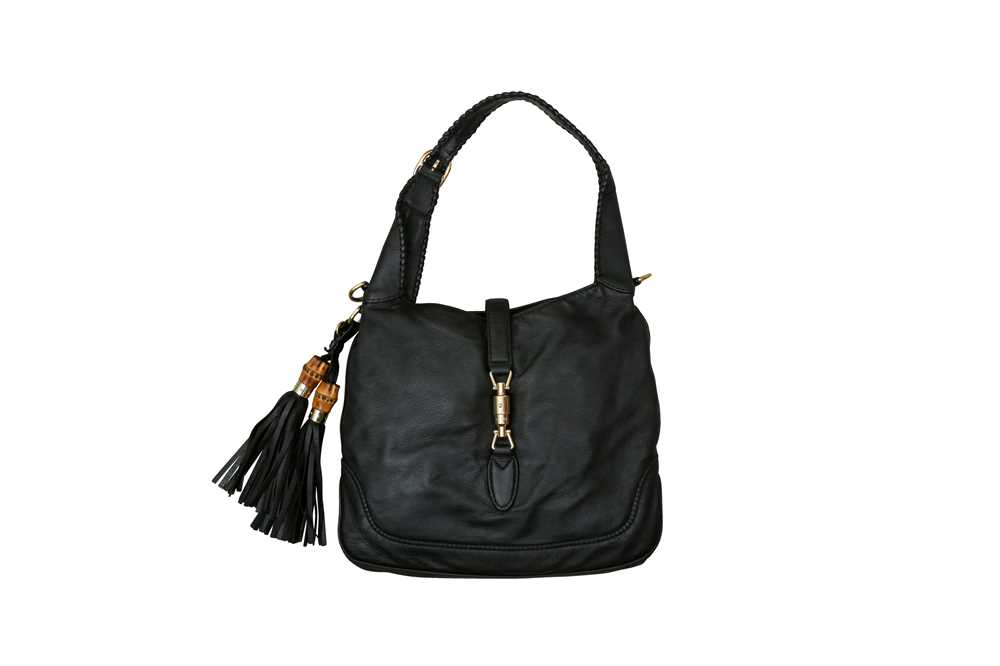 Lot 390 - Gucci Black New Jackie Bamboo Hobo Bag