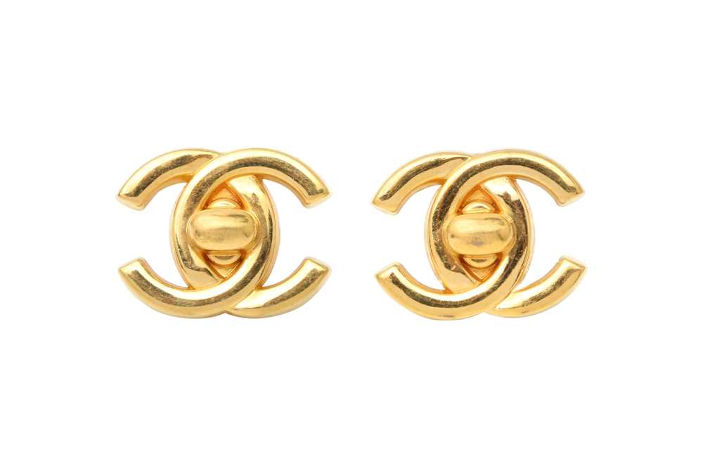 Lot 337 - Chanel CC Turnlock Clip On Earrings