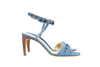 Lot 120 - Chanel Blue Denim Heeled Sandal - Size 39
