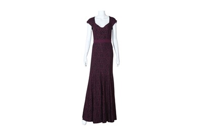 Lot 52 - Diane Von Furstenberg Purple Lace Maxi Dress - Size US 6